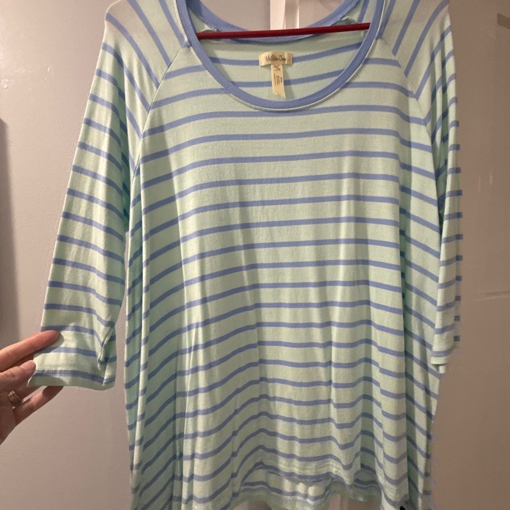 Matilda Jane Blue and White Striped Long Sleeve Top